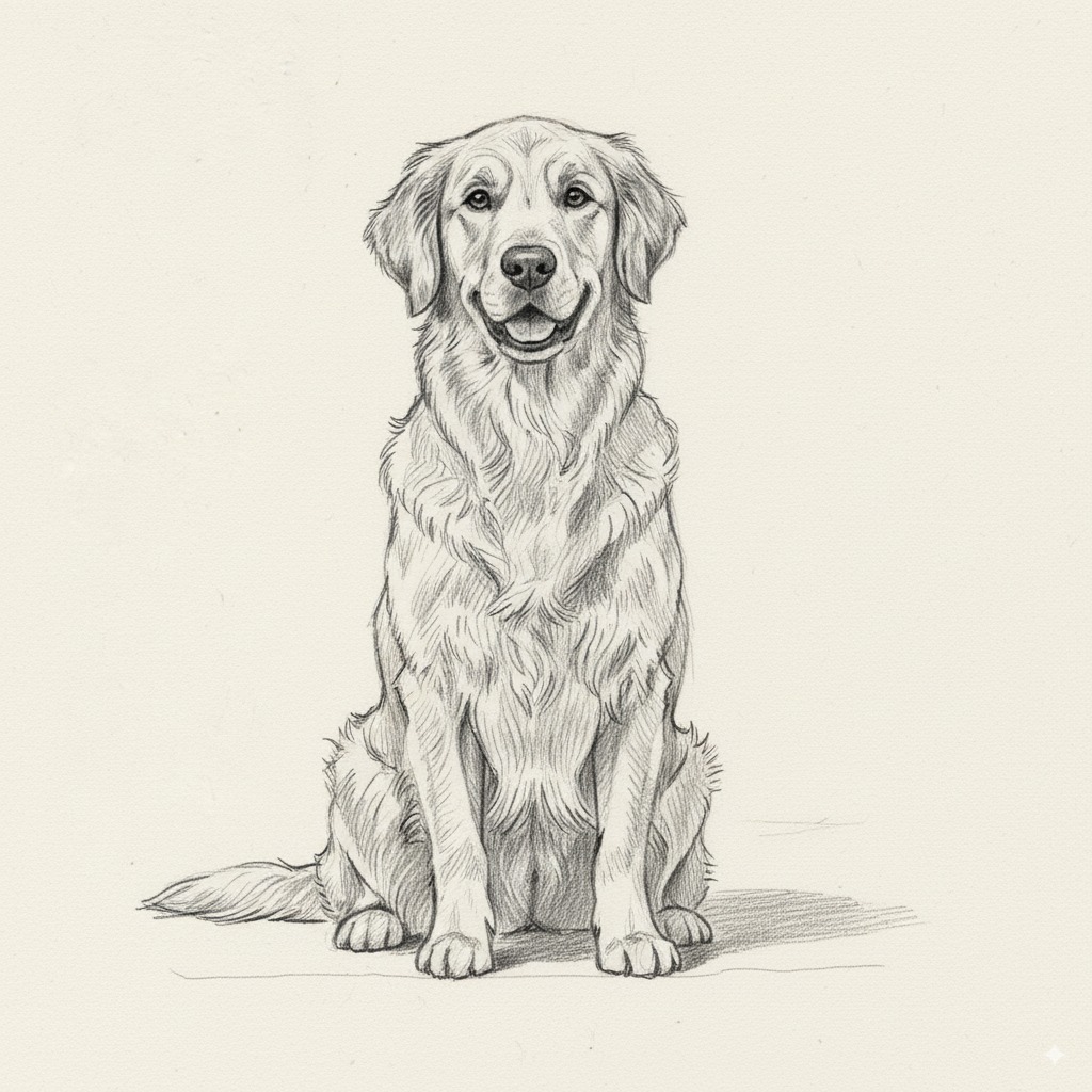 An example of a Pencil Sketch pet portrait
