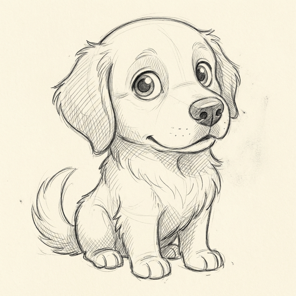 An example of a Cartoon Sketch pet portrait