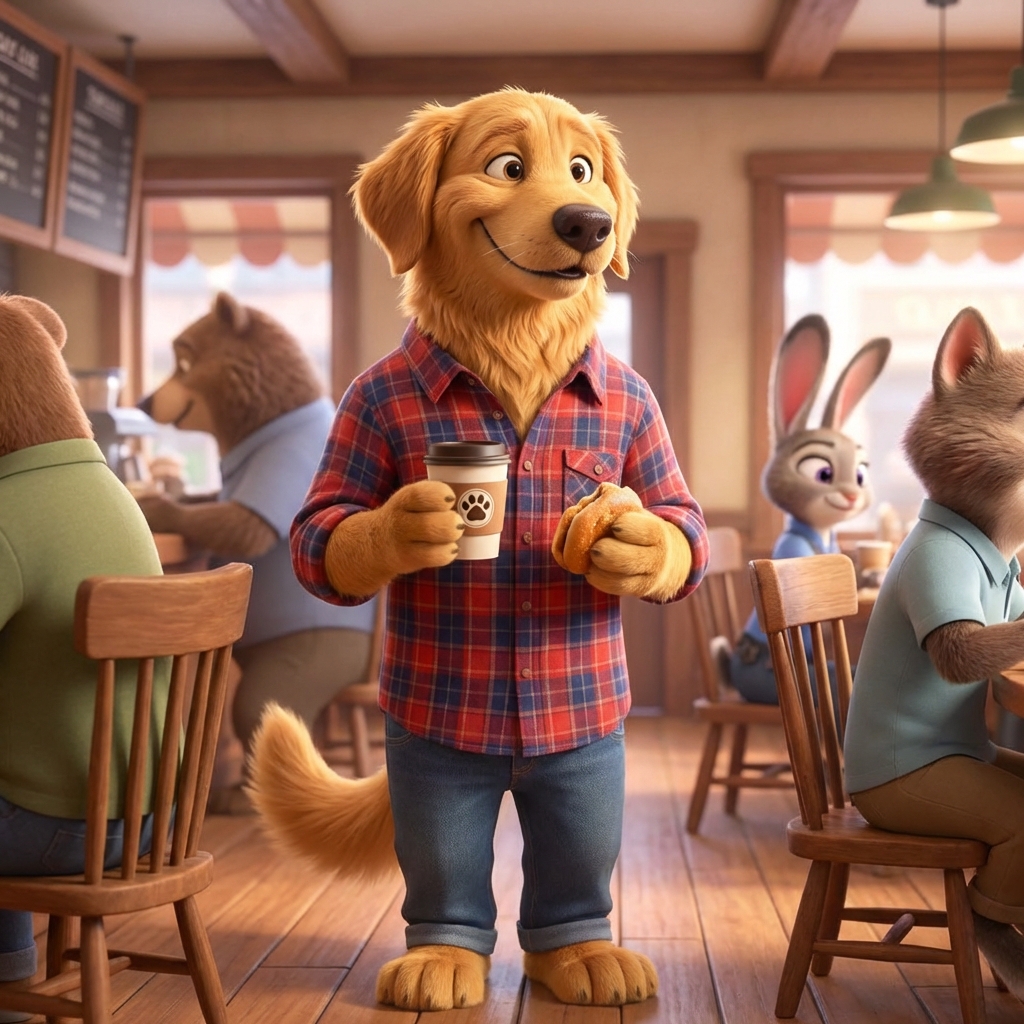 An example of a Mr. Personality pet portrait