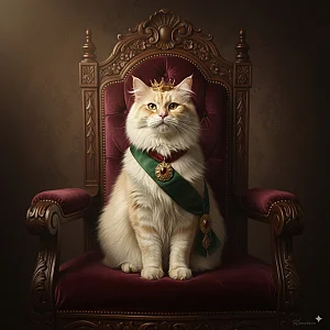 Velvet Throne Royalty pet portrait style