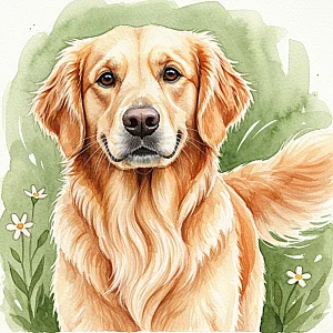 Pet portrait in Watercolor style