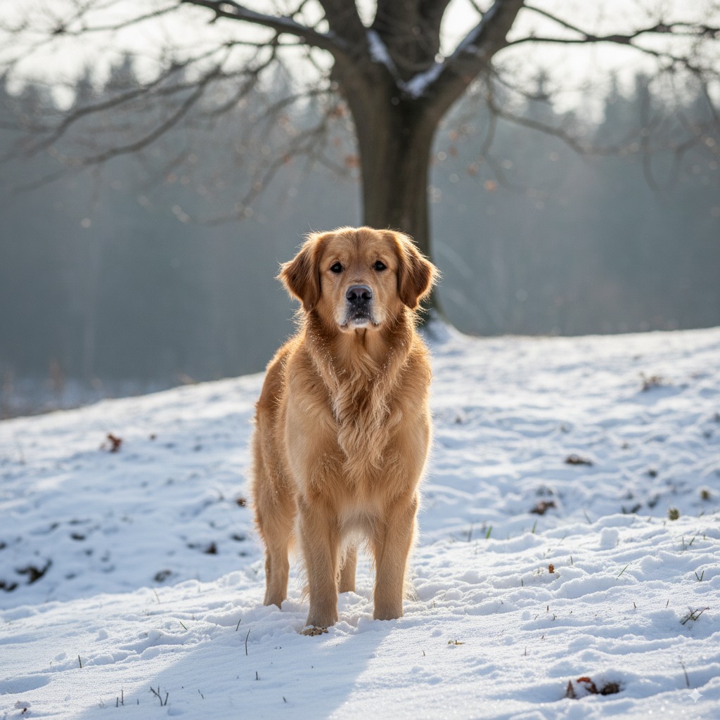 An example of a Winter Portrait pet portrait